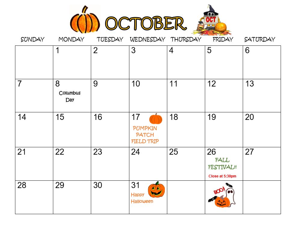 Printable Monthly Calendar October Printable World Holiday Printable Monthly Calendar October Printable World Holiday